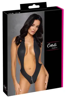 Cottelli PARTY Body S/M Black Matt Look with Collar & Decorative Bands