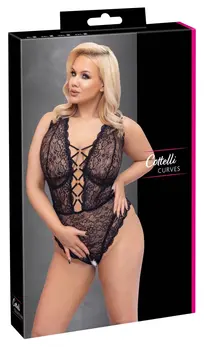 Cottelli Curves Body Lace 85D/L - Elegant Crotchless Lace Bodysuit