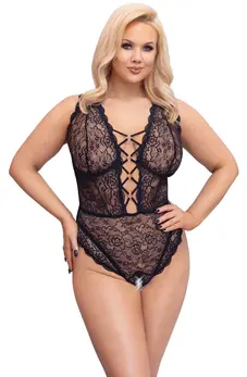 Cottelli Curves Body Lace 85D/L - Elegant Crotchless Lace Bodysuit