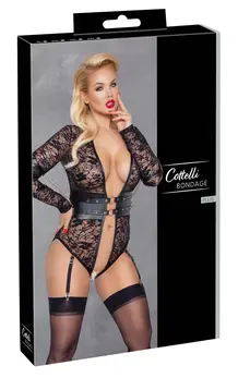 Cottelli Bondage Body 3XL Lace Long Sleeve with Rose-Gold Accents