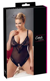 Cottelli Collection Mesh Body XL with Lace Details and Adjustable Straps