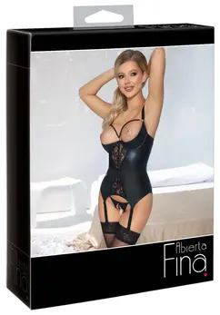Abierta Fina Suspender Shirt Set 80B/M with Detachable Pearl Details