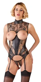 Cottelli Collection Basque S - Two-Tone Lace, Adjustable Straps