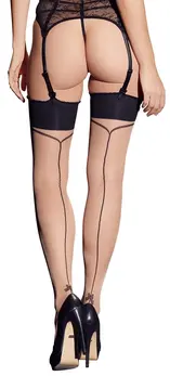 Cottelli Collection Stockings Seam Elegant 20 DEN with Bow Black M/L