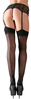 Cottelli Collection Stockings Black Seam Classic 15 Denier L/XL