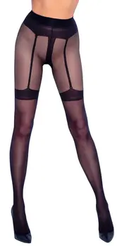 Cottelli Legware Net Crotchless Tights with Suspender Design, 30 Denier