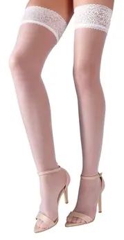 Cottelli Collection Hold-up Stockings White 17 Denier Lace Top