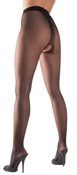Cottelli LEGWEAR Sheer Black Tights 20 Denier Open Design Size 4
