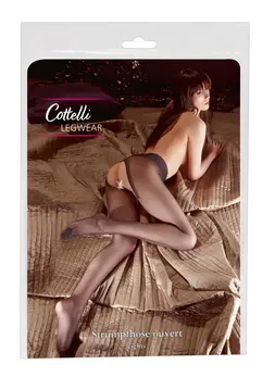 Cottelli Legwear Open Crotch Tights Black Size 2 - Flexible Comfort