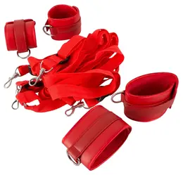 Bad Kitty Adjustable Bed Bondage Strap Set with Soft Cuffs 180cm