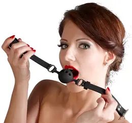 You2Toys Silicone Gag with Air Holes Adjustable Black O3.5cm