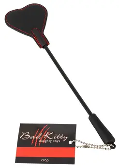 You2Toys Heart Mini Crop Black-Red 25cm with Faux Fur & Leather Look