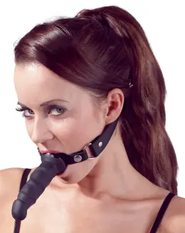 You2Toys Adjustable Polyurethane Gag with Silicone Extension, Black