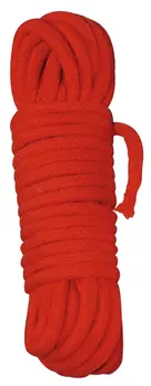 You2Toys Red Bondage Rope 10m - Cotton Braided, 0.7cm Diameter