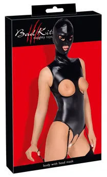 Bad Kitty Vegan Leather Body & Adjustable Mask 2XL, Black