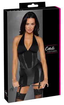 Cottelli Costumes Dominatrix Suspender Dress S Matte Look Black