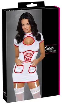 Cottelli Costumes Nurse M White Red Suspender Dress Costume L/XL