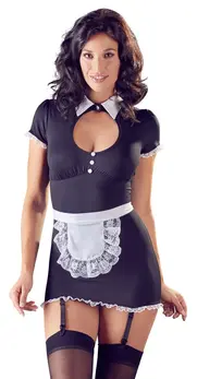 Cottelli Collection Maid-Style Suspender Dress with Removable Apron S