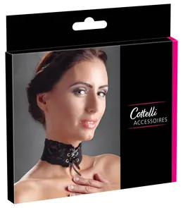 Svenjoyment Choker Lace Black Adjustable Satin Lacing 32cm