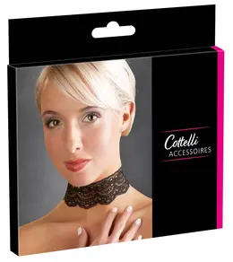 Black Level Elegant Lace Choker with Adjustable Chains 30-45cm