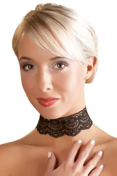 Black Level Elegant Lace Choker with Adjustable Chains 30-45cm