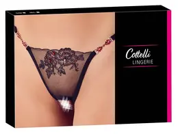 Cottelli Collection Red Gem Embroidered Lingerie String S/M