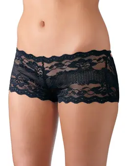 Cottelli Collection Panties Black L Floral Lace Backless Design