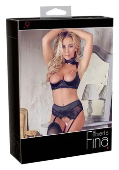 Abierta Fina Shelf Bra Set 75B/S with Decorative Lace and Rose Gold Accents