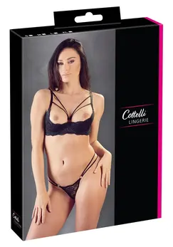 Cottelli Collection Shelf Bra Set Lace Black 80B/M Adjustable Straps
