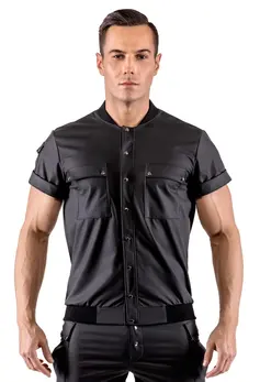Svenjoyment Blouson Shirt S Matte Black with Pockets Press Studs