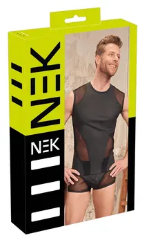 NEK Men's Sleeveless Black Shirt 2XL Matte Finish & Mesh Accents