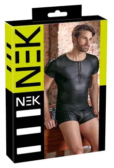 NEK Black Matte Men's Shirt with Lacing and D-Rings, Size M