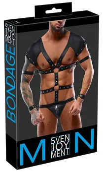 Svenjoyment Bondage Body Harness Set M Adjustable Matte Black