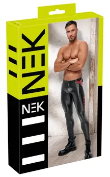 NEK Men's Pants Black/Red XL Matte Look Mesh Details