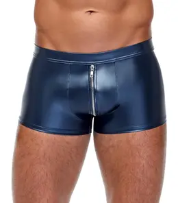 NEK Blue Metallic Boxer Briefs L with Silver Zipper & Matte Finish