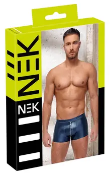 NEK Men's Boxer Briefs Blue Metallic Matte S Zip Front Comfort Fit
