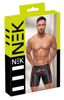 NEK Men's Shorts Black/Red M Mesh Panels Pocket Matte Finish