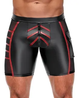 NEK Men's Shorts Black/Red M Mesh Panels Pocket Matte Finish