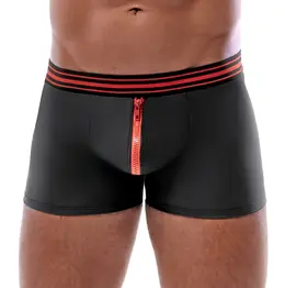 Svenjoyment Men's Boxer Briefs Black/Red S with Zipper Detail