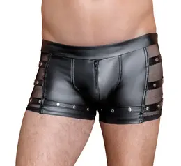 NEK Men's Matte Black Pants with Net Inserts & Studded Straps, Size L