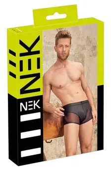NEK Men's Matte Black Pants with Transparent Mesh Inserts M