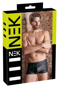 NEK Men's Matte Black Pants L with Side Lacing and Brass Zip