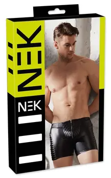 NEK Men's Matte Biker-Style Pants with Padded Zip, Size M