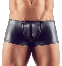 NEK Men's Shiny Party Pants XL with Decorative Zippers Black
