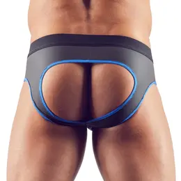 NEK Men's Jock L Black Neoprene-Style Matte Finish, Zipper Front