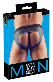NEK Men's Jock M Neoprene-Effect Matte Black Open Back Underwear