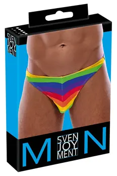 Svenjoyment Men's Thong Rainbow Stripes 2XL Comfortable Stretch Fit