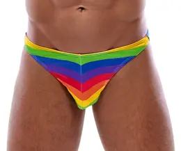 Svenjoyment Men's Thong Rainbow Stripes 2XL Comfortable Stretch Fit