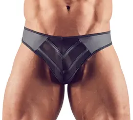 NEK Men's String M Black Powernet & Matte Shiny Material Design