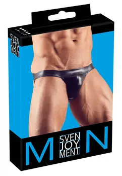 Black Level Men's Jock L Shiny Stretch Athletic Underwear Black